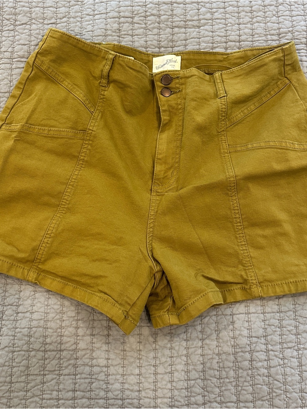 Universal Thread Mid-Rise-Waist Women’s Utility Shorts in Mustard